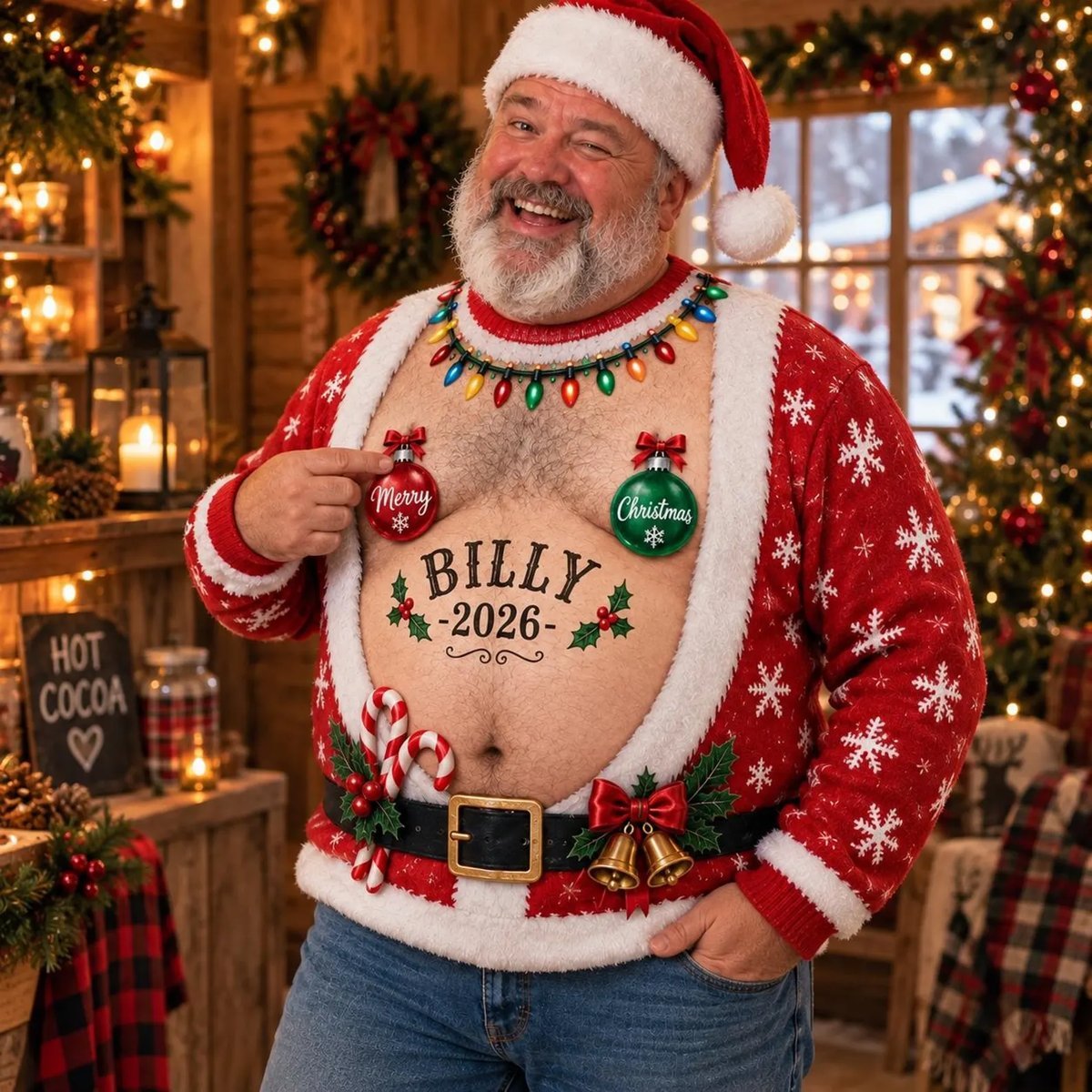 Santa Belly Sweater Outdoors